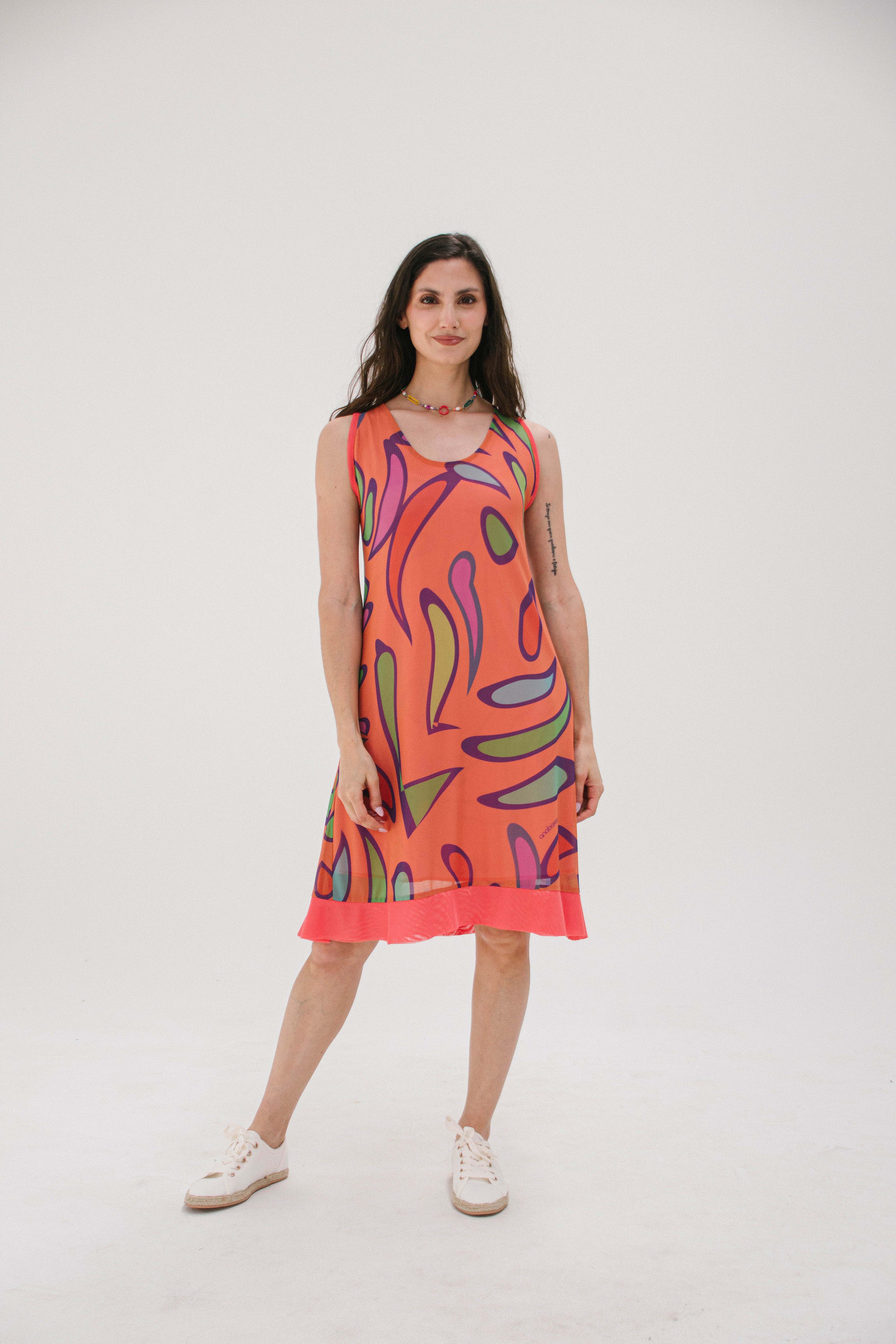 Vestido Arabescos Naranja