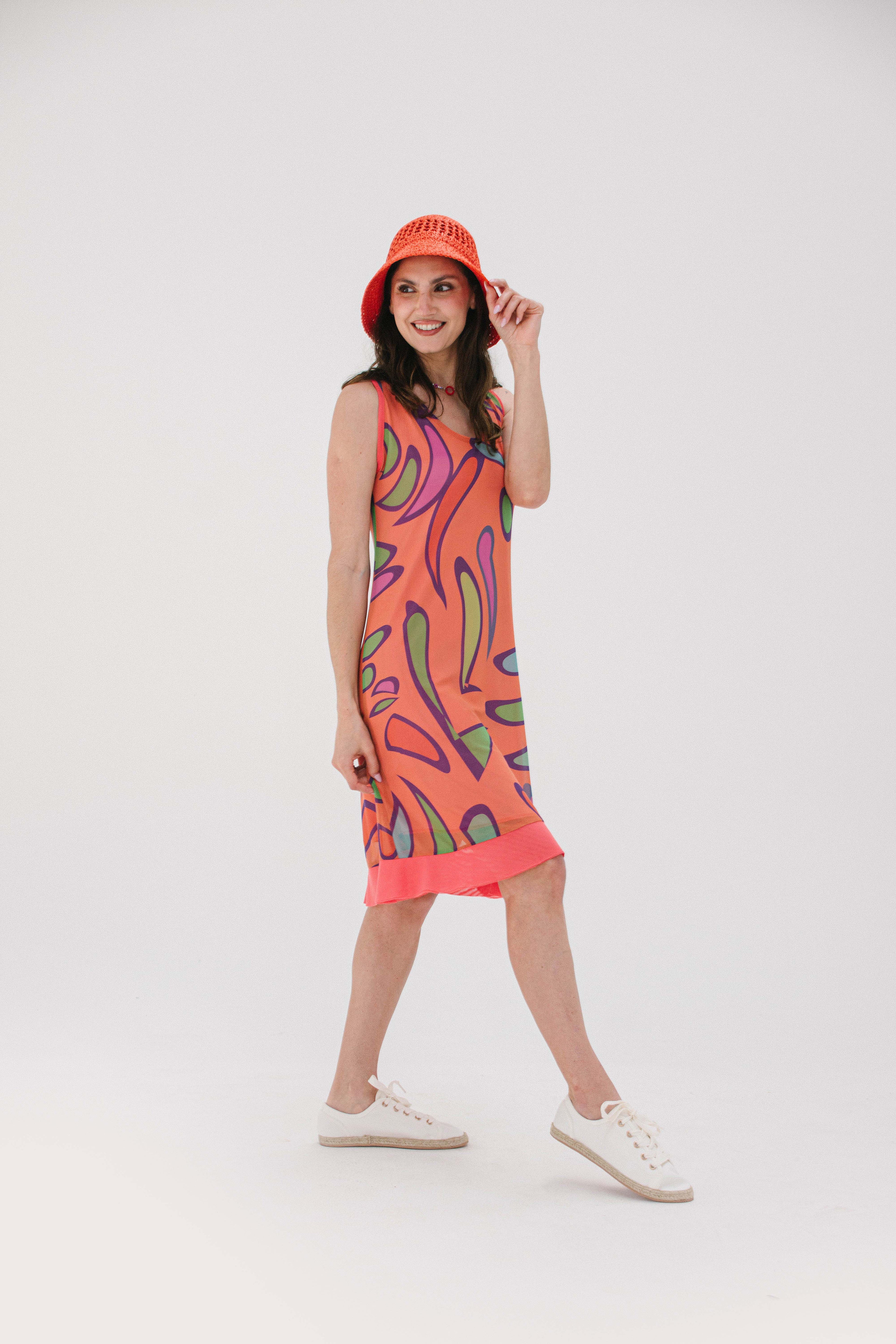 Vestido Arabescos Naranja