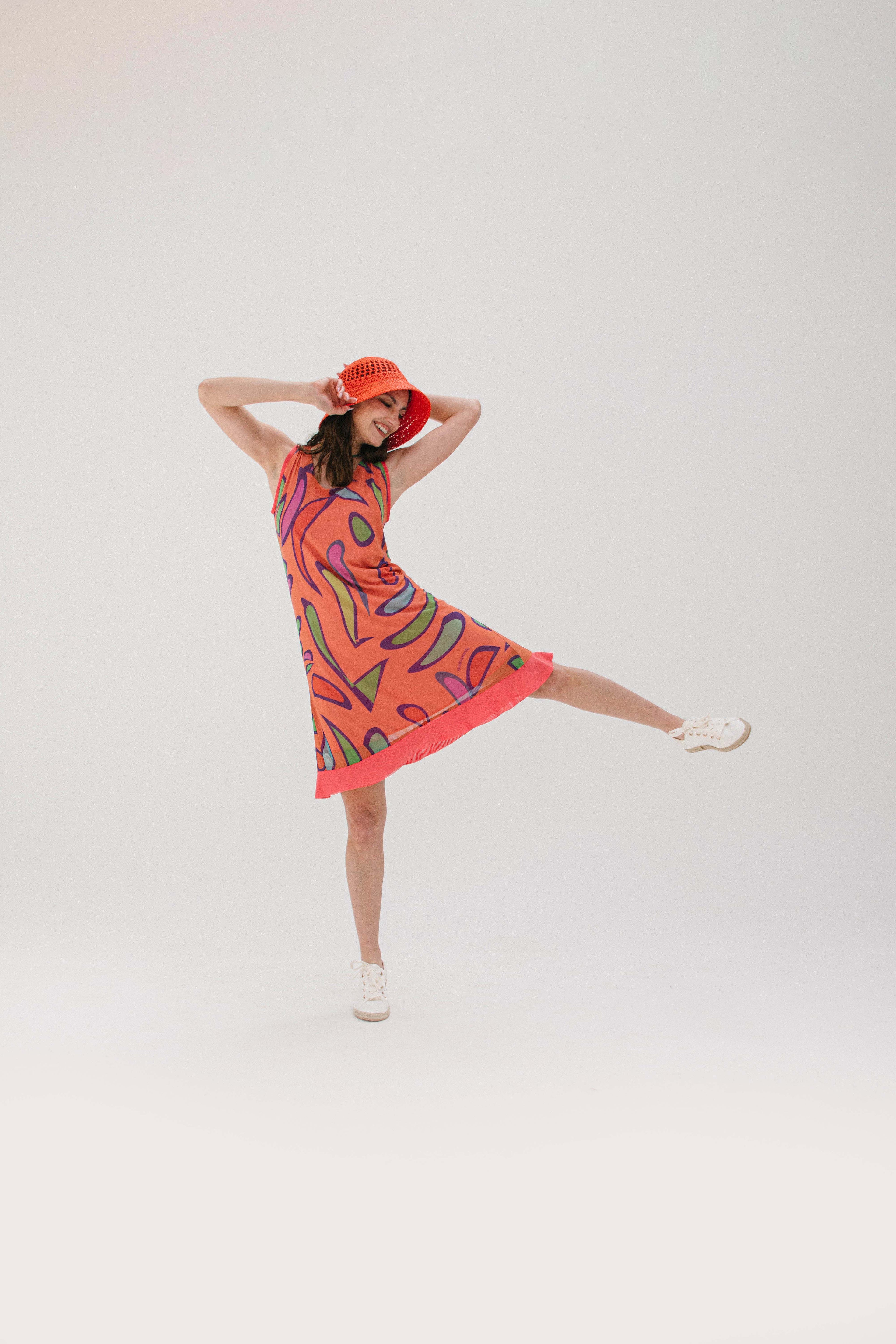 Vestido Arabescos Naranja