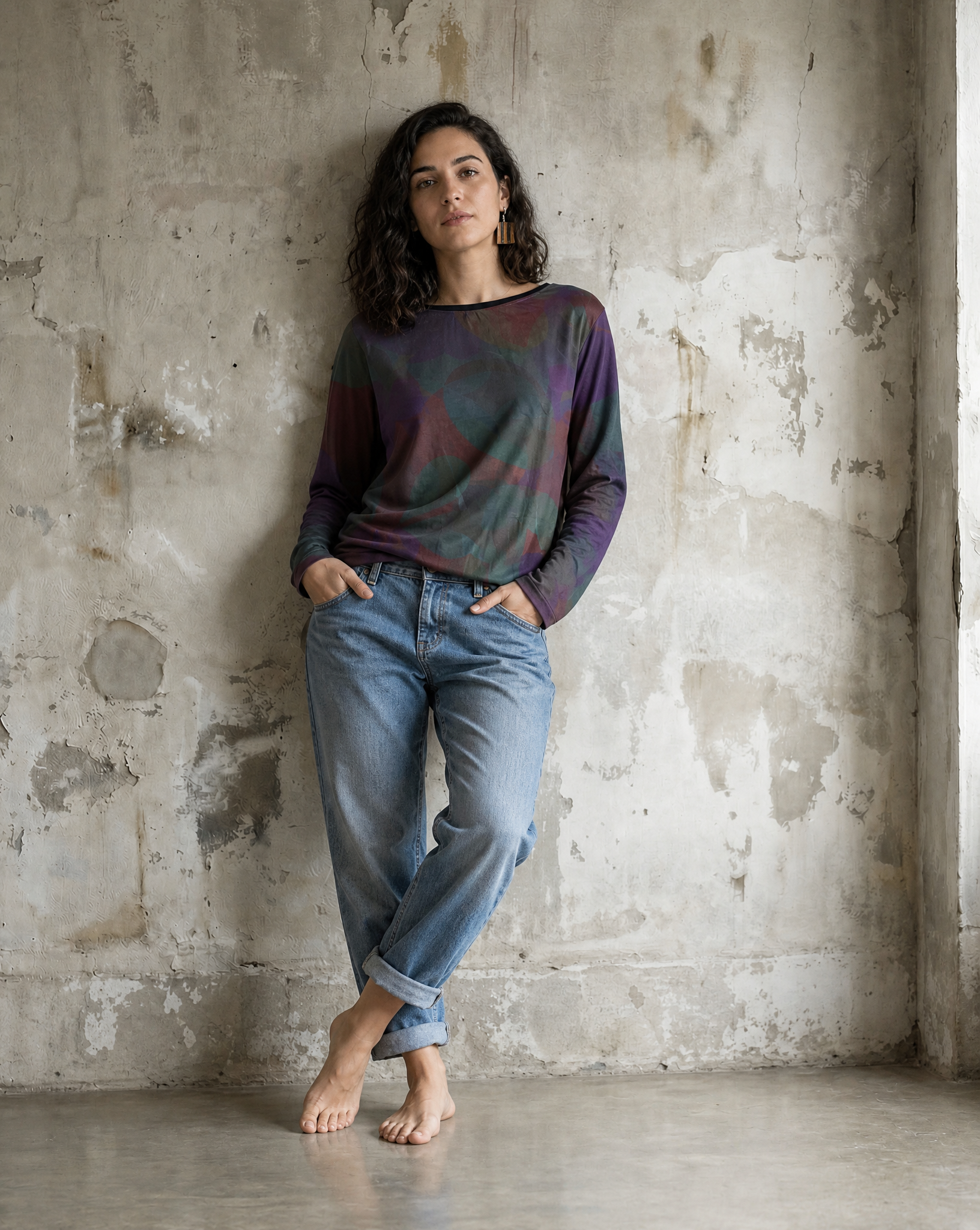 Remera destello ocre
