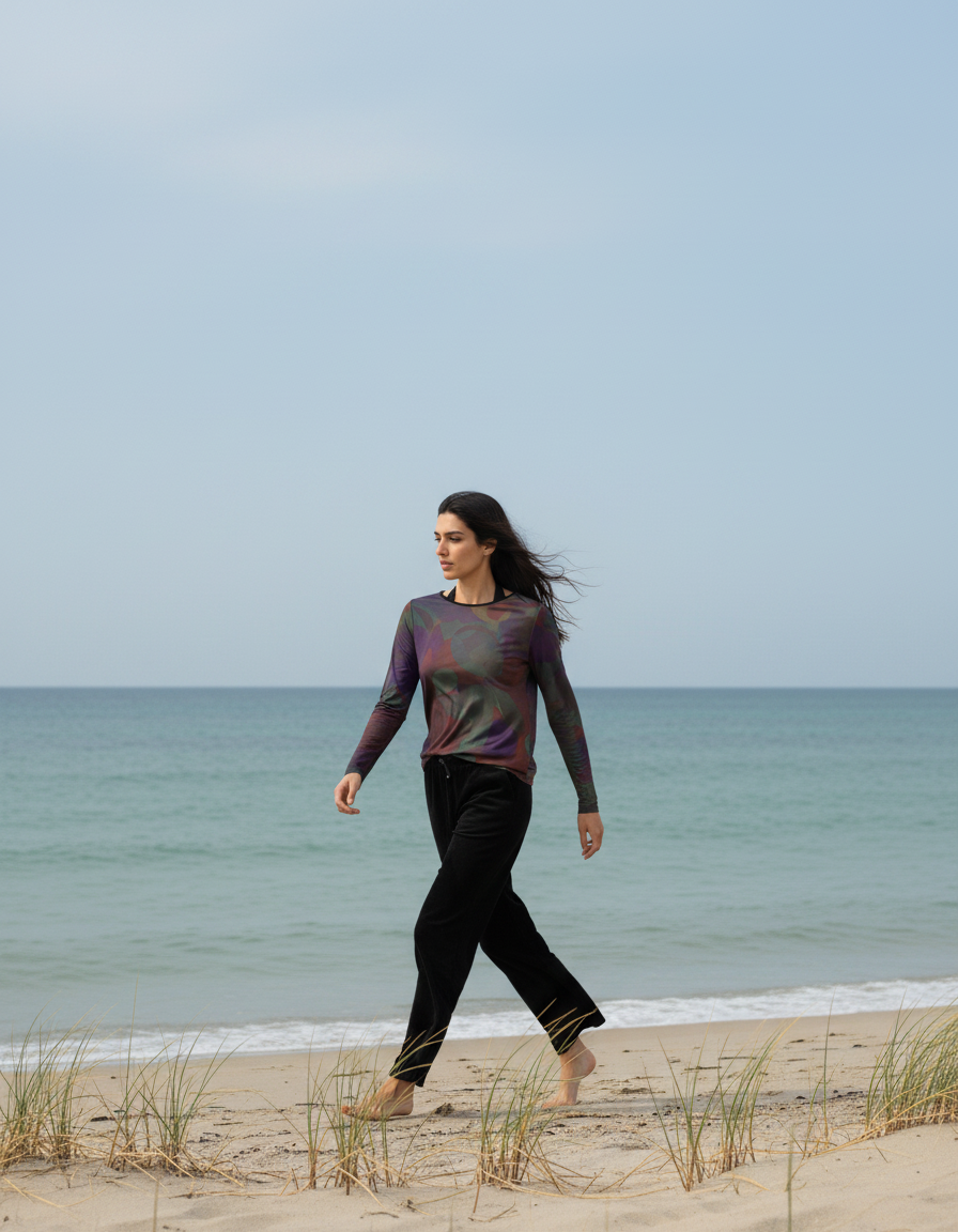 Remera destello ocre