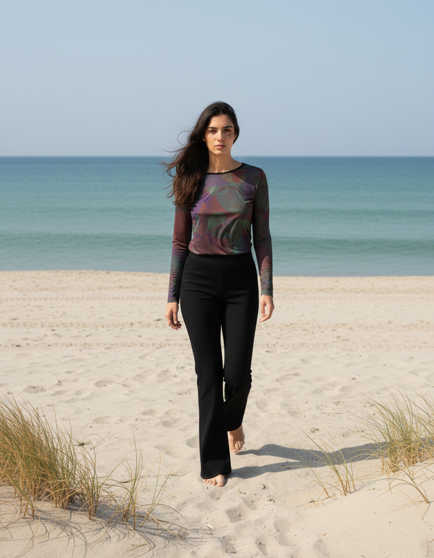 Remera destello ocre