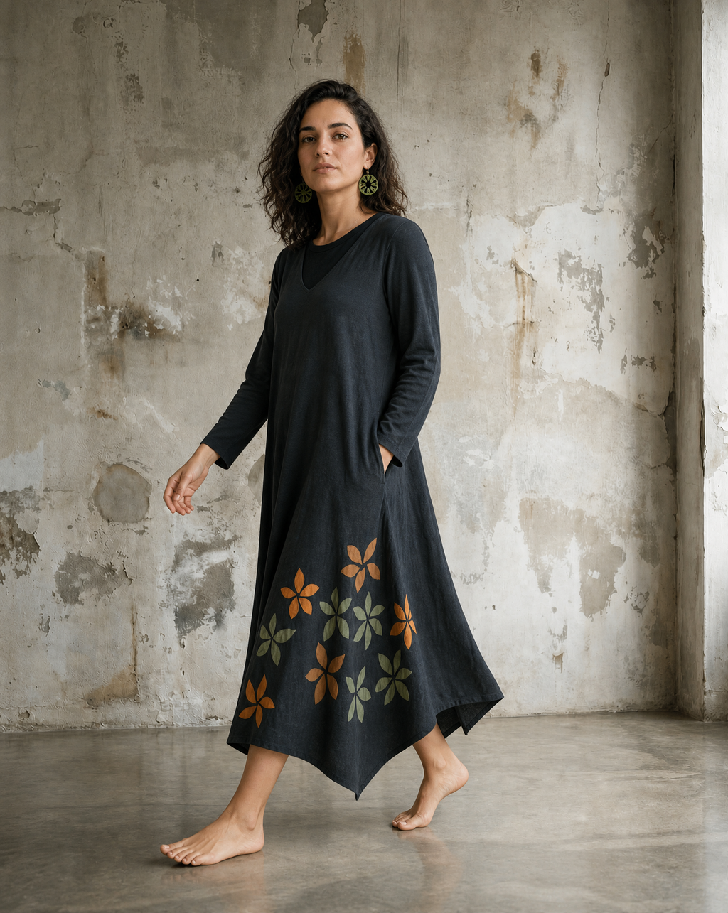 Vestido aplicado irregular